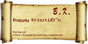 Bogyay Krisztián névjegykártya